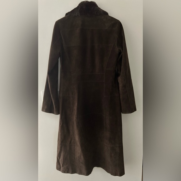 Beautiful Long Brown Suede Trench Coat - Picture 2 of 3